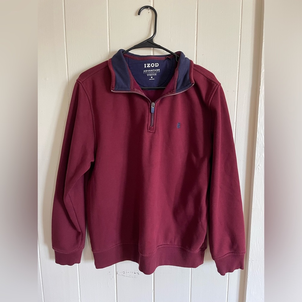 Maroon Izod fleece quarter zip